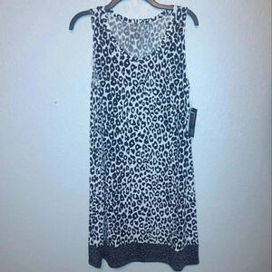 NWT Nottibianche Women White Black Animal Print  Dress, Size S